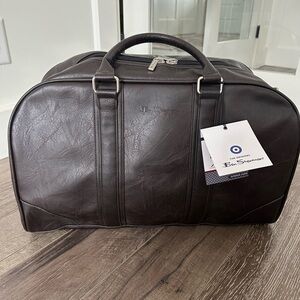 New Ben Sherman Vegan Leather Brown Duffle Bag